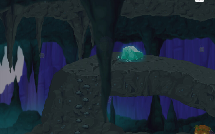 glowing blue caverns with beryl