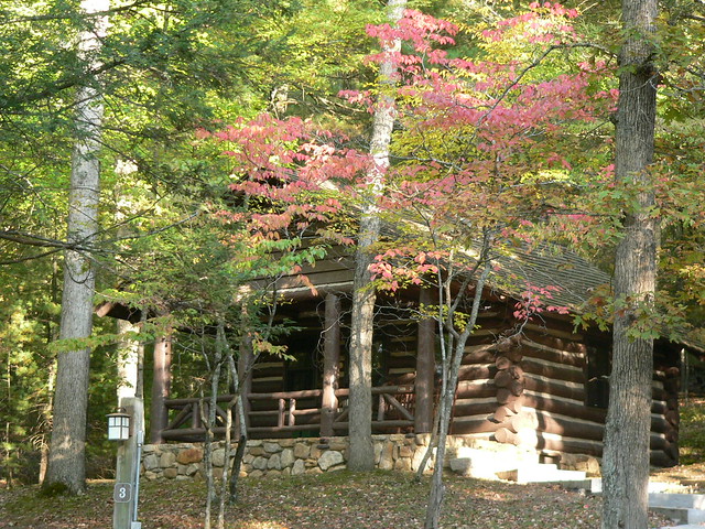 Enjoy staying overnight in a cabin in the woods, this is cabin 3 at Douthat State Park, Virginia