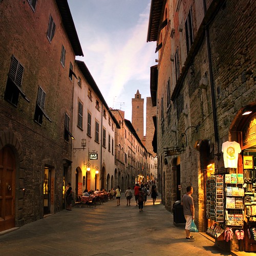 Truly magical atmosphere in San Gimignano by night