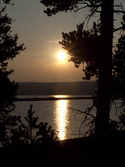 Setting Sun Over Yellowstone Lake