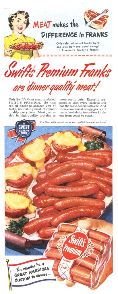 Swift's Premium Franks - published in Look - August 15, 1950