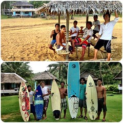 Local surf boys of Puraran :) Nice day to surf!