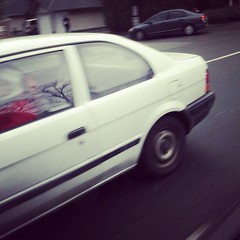 Holy crap! Santa in Surrey driving a crappy Corolla! It was really him!