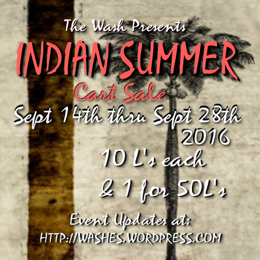 Indian Summer Wash Sale Sept 2016 Poster