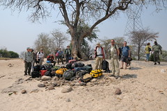 Safari group at Gazungula ferry crossing from Botswana to Zambia-01 9-18-10