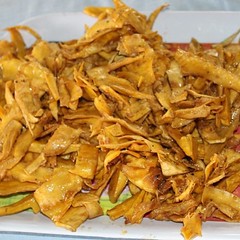 We call this "Encalte" a chips made of banana & camote cooked in sugarcane