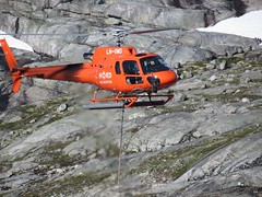 Helicopter at Veltdalsvatnet