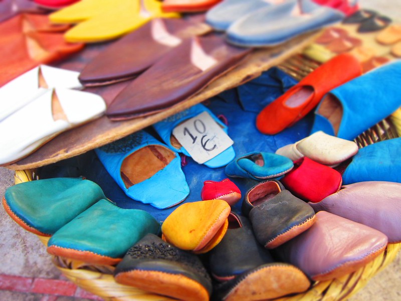 Moroccan leather slippers, Marrakech