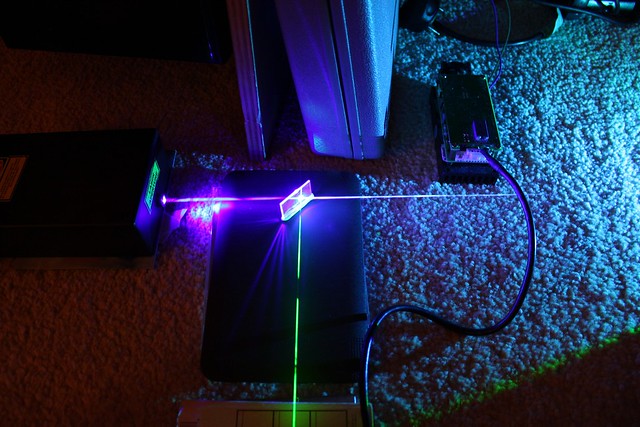Test cyan laser setup | Flickr - Photo Sharing!