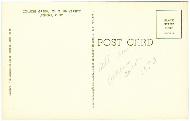 Back of College Green, Ohio University, Athens, Ohio (1973)
