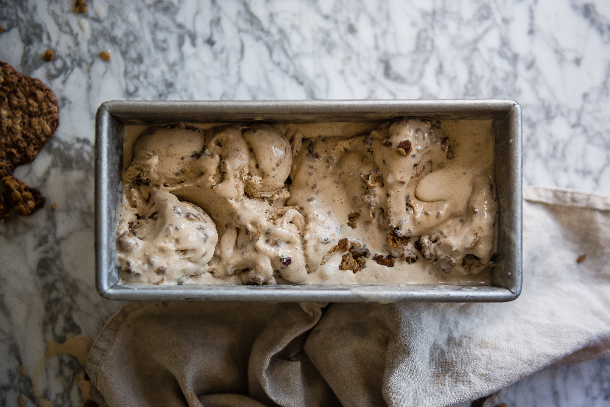 oatmeal lace ice cream | two red bowls