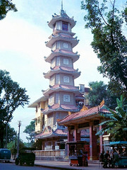 Saigon 1967 - An unusual pagoda tower.
