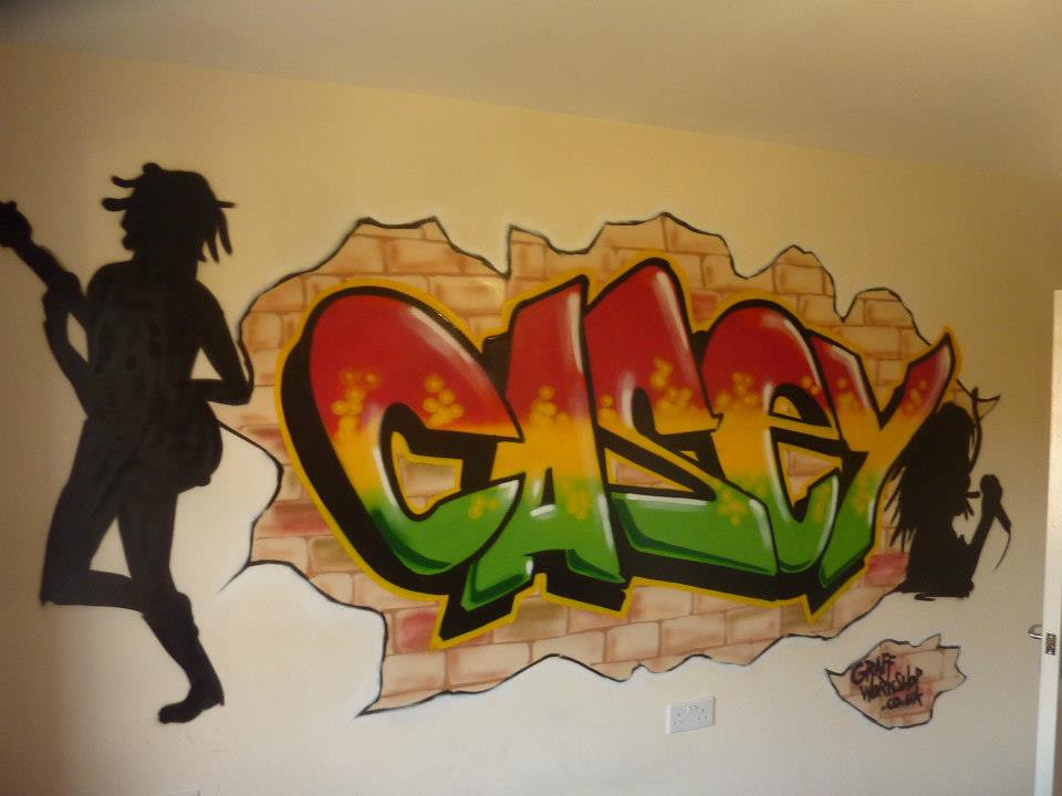 Brick Graffiti Bedroom. Casey  www.graffworkshop.co.uk 