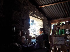 Rosa en su cocina; Llano de Avispas, Región Mixteca, Oaxaca, Mexico