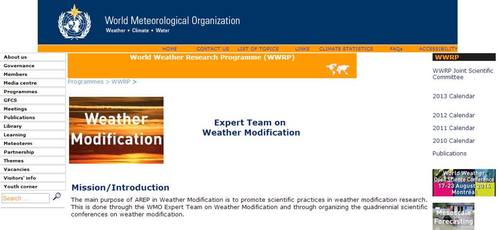 WMO Expert Team on Weather Modification Research (ET-WMR)
