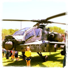 Little A checking out the Apache today at Camp Mabry's open house