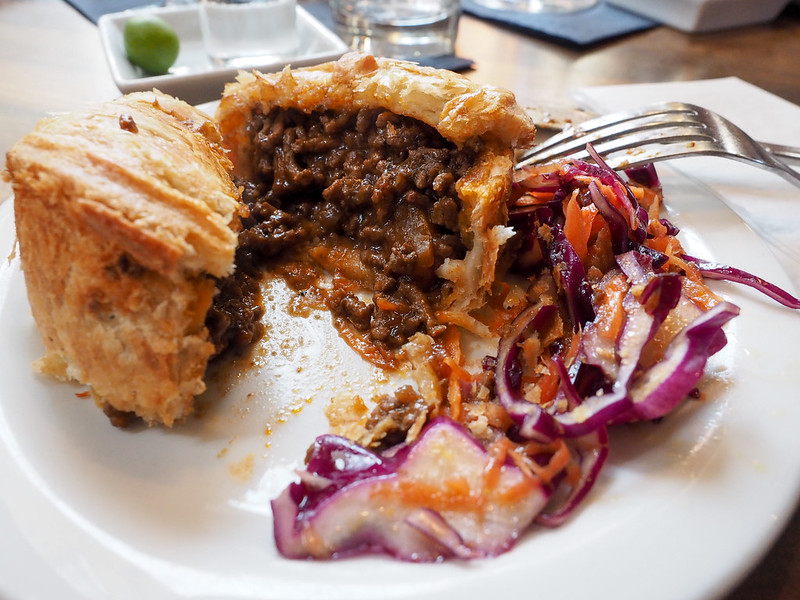 Gin-infused beef pie at the London Gin Club