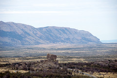 view of Devil's Chair from the main trail at Monumento Natural Cueva del Milodón