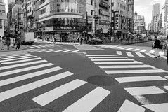 This crosswalk leaves little room for doubt but may get confusing towards the center.  Shinjuku Japan-1040500