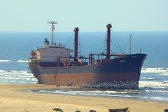 Stranded vessel at Damietta shore