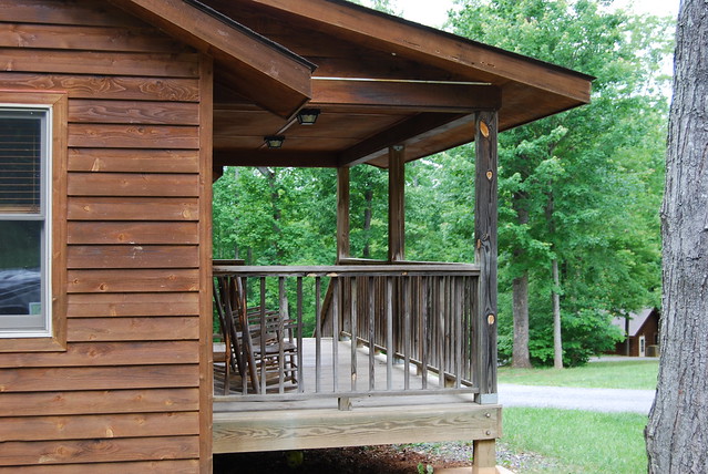 Cabins are surrounded by nature at Smith Mountain Lake State Park, Va