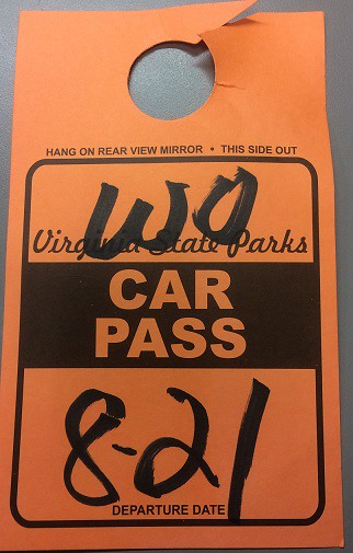 We saved the car pass that reminds us of our family summer adventures at Virginia State Parks