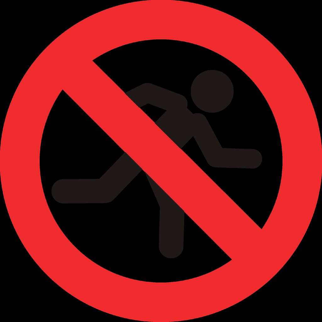Resultado de imagen de prohibido correr