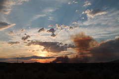 Smoke Plume During Sunset in Nevada