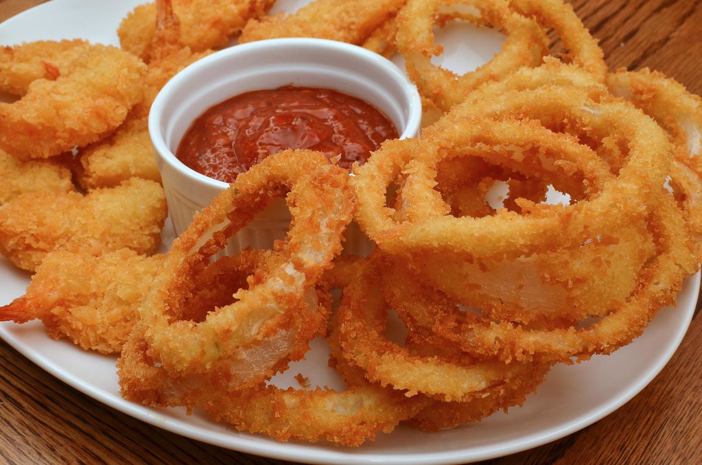Mmm onion rings and shrimp  jeffreyw  Flickr