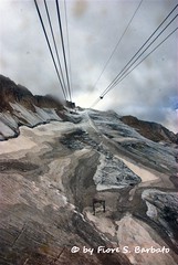 Marmolada (TN) - (BL), 2012, La funivia e il ghiacciaio.