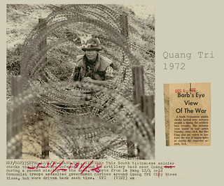 1972 Soldier Check Barbed Wire Defenses Around Quang Tri Base 