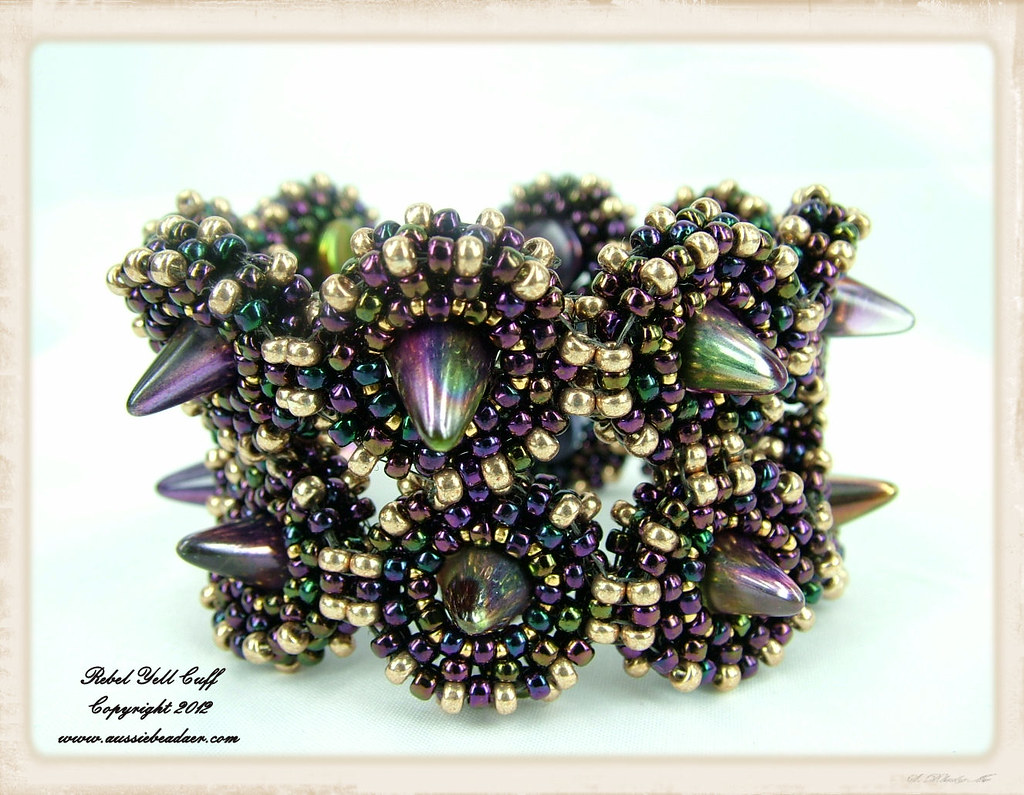 Rebel Yell Cuff | Handmade Bohemian Spike beads, CRAW bezels… | Flickr