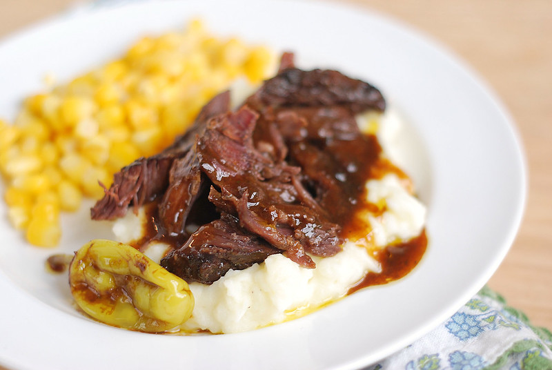 Slow Cooker Mississippi Roast - only 5 ingredients for this delicious, kid-friendly, crockpot meal! Serve over mashed potatoes or rice.