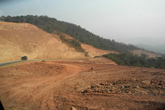 Road under construction, Laos