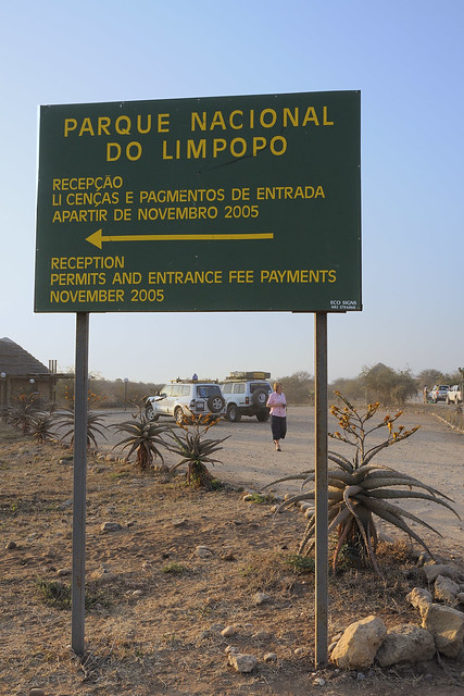 Limpopo Transfrontier Park entrance outside Massingir
