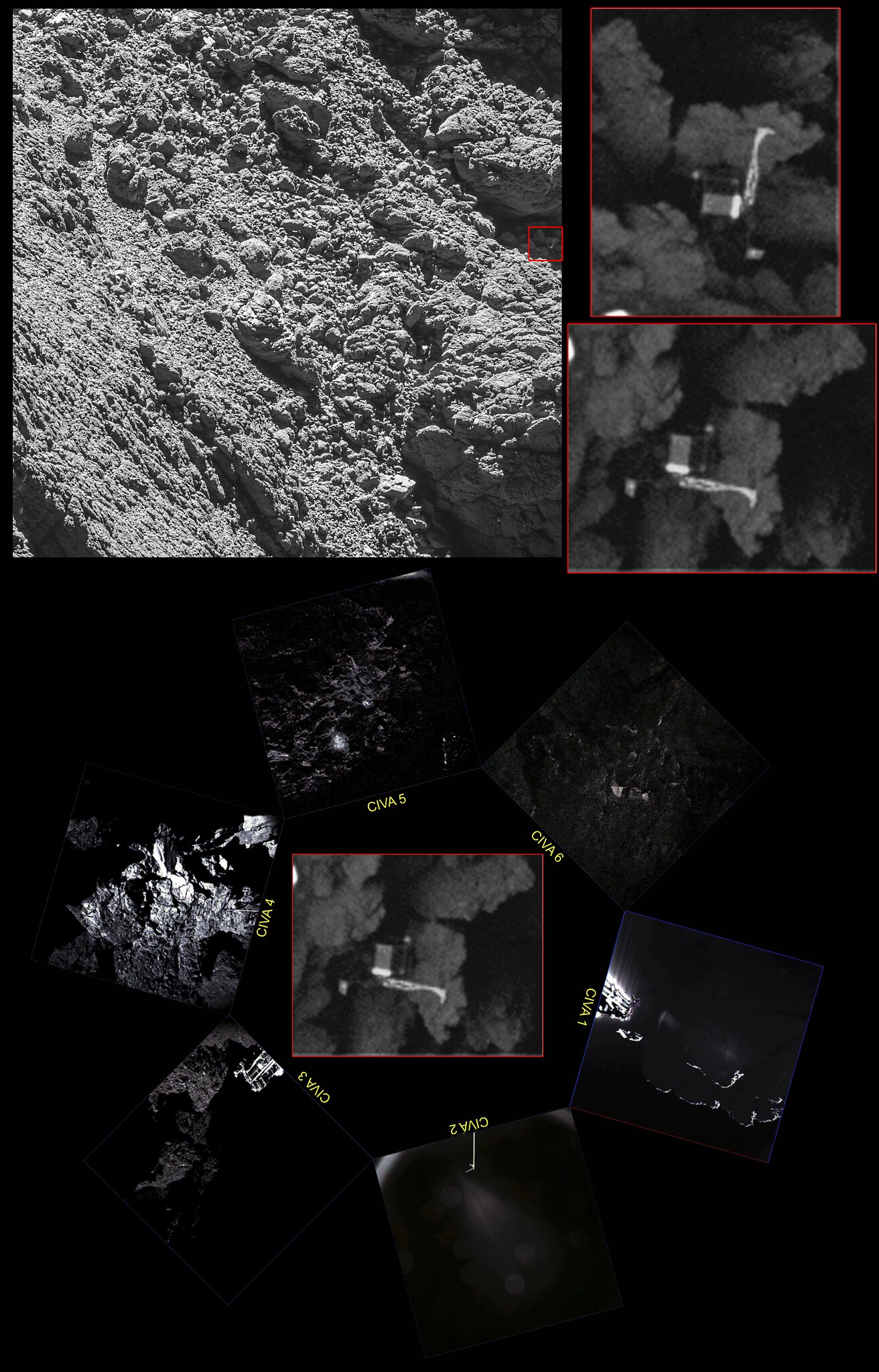 #PhilaeFound - la fotocamera OSIRIS a bordo di Rosetta ritrova il lander Philae