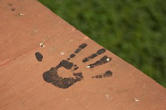 Black hand print at Red Fort