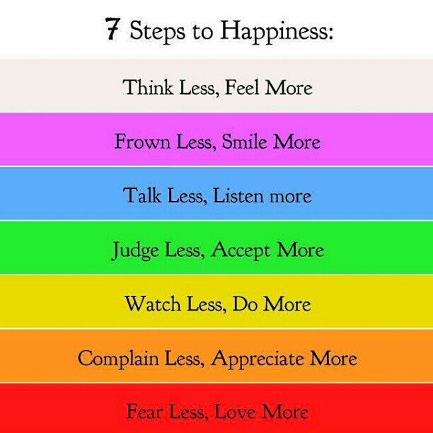7 Steps of HAPPINESS. #feel #listen #quote #talk #mind #wo ...