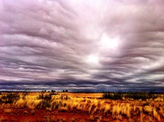 Storm clouds build up over central Australia.