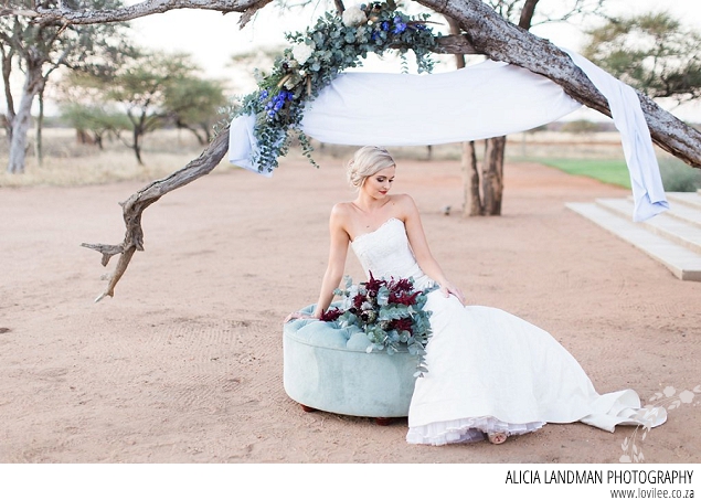 Blue shibori inspired bridal styled shoot