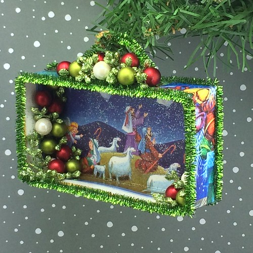 Shepherds and Angels / Christmas card shadow box