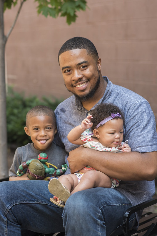 MEET FATHER Deyquan: Bowens, 27, has two children with his wife Yajha, his high school sweetheart. He plays the piano and guitar and is owner of Kue Musik Entertainment. His sits with his son Deyquan Bowens Jr., 3, and newborn daughter Ahjay Bowens. | Ben Cleeton