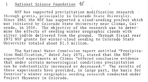 Colorado University cloud seeding experiments