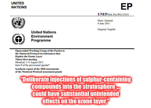Open-ended Working Group of the Parties to the Montreal Protocol on Substances that Deplete the Ozone Layer says no to Geoengineering SRM