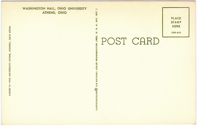 Back of Washington Hall, Ohio University, Athens, Ohio (1973)