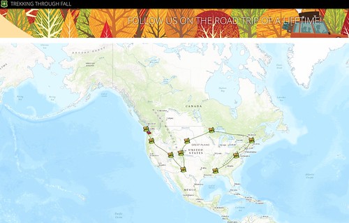 A screen shot of the U.S. Forest Service’s first Fall Colors Story Map illustrates the wide reaching diversity of fall attractions. The Story Map shows just 10 of the 174 National Forest and Grasslands we mange for the public.