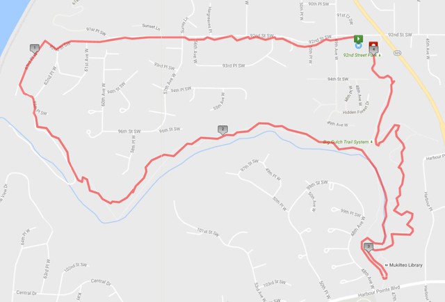 Friday's awesome walk, 4.08 miles in 1:34, 9,727 steps, 377ft gain