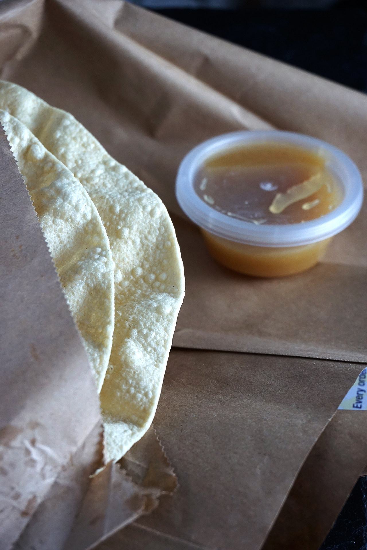 popadums and mango chutney from Everest Spice (Holloway gluten free Indian takeaway)