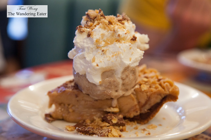 Peanut Butter Pie, Nonna D's Oatmeal Lace ice cream, fresh whipped cream, peanut brittle