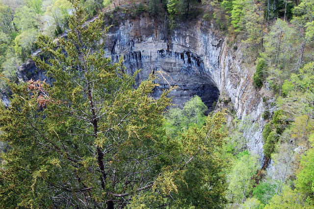 The view of top of the Tunnel from Lover's Leap at Natural Tunnel State Park in Virginia